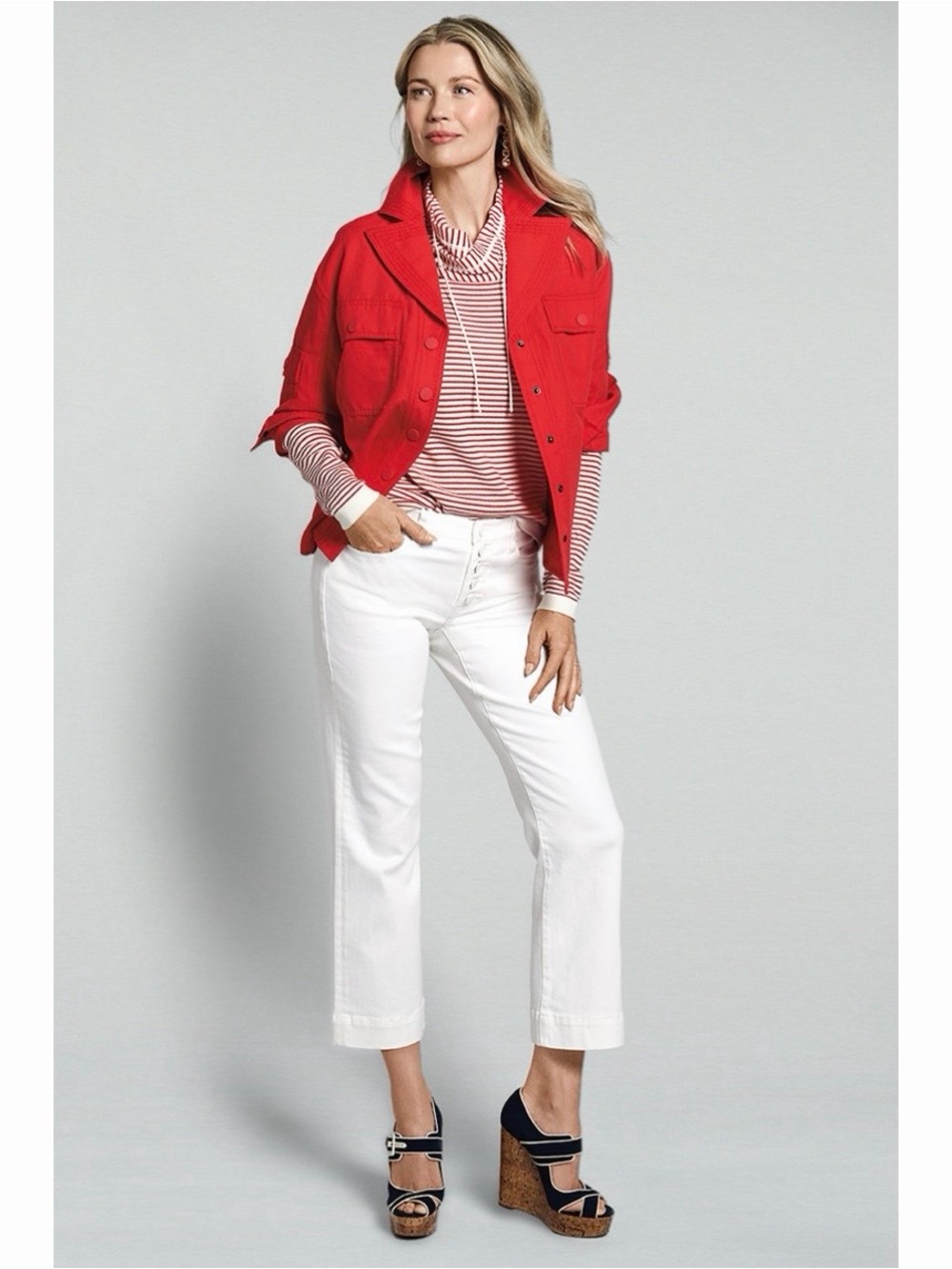 CAbi Palm Beach White Cropped Jeans 2